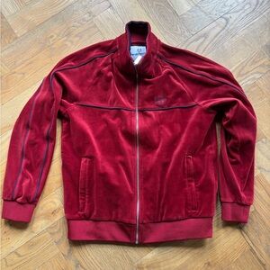 Sergio Tacchini Red Velour Full-Zip Track Jacket